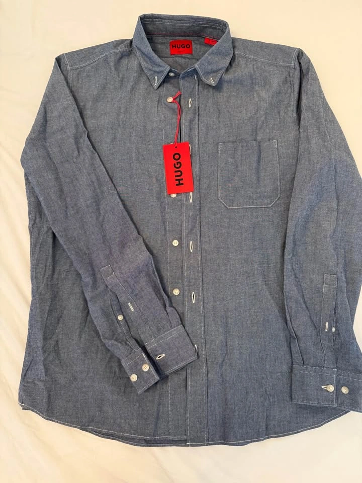 HUGO Blue Straight Fit Long-Sleeve Shirt - photo 2