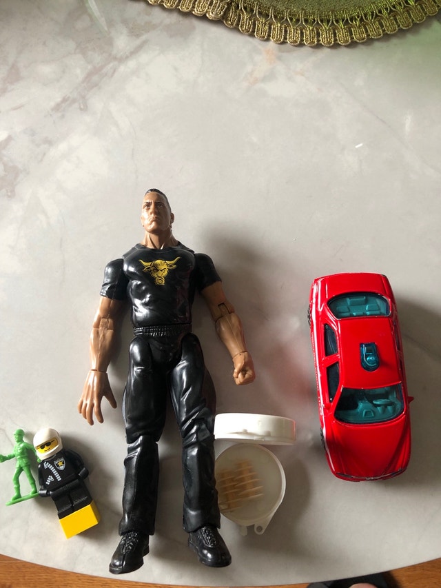 Mattel WWE The Rock Action Figure and Toy Lot