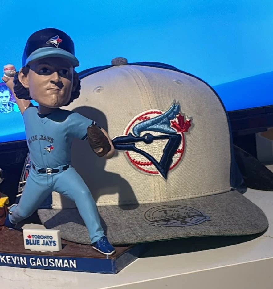 Kevin Gausman Bobblehead, Blue Jays Hat, and Sweater Bundle - photo 2