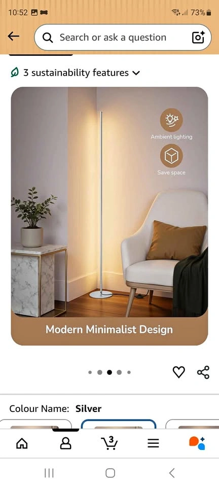 Minimalist LED floor lamp
