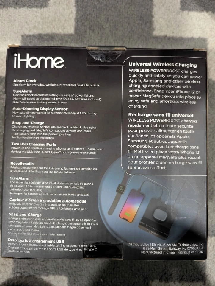 iHome 3-in-1 Magnetic Wireless Charging Clock - photo 2