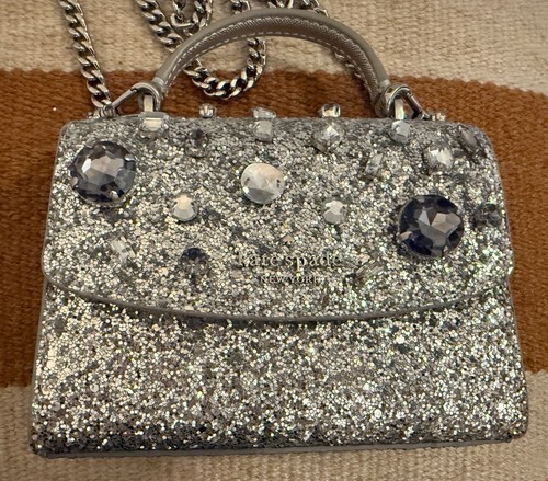 KATE SPADE Darcy Jeweled Micro Glitter Bag K9492 Silver - photo 2