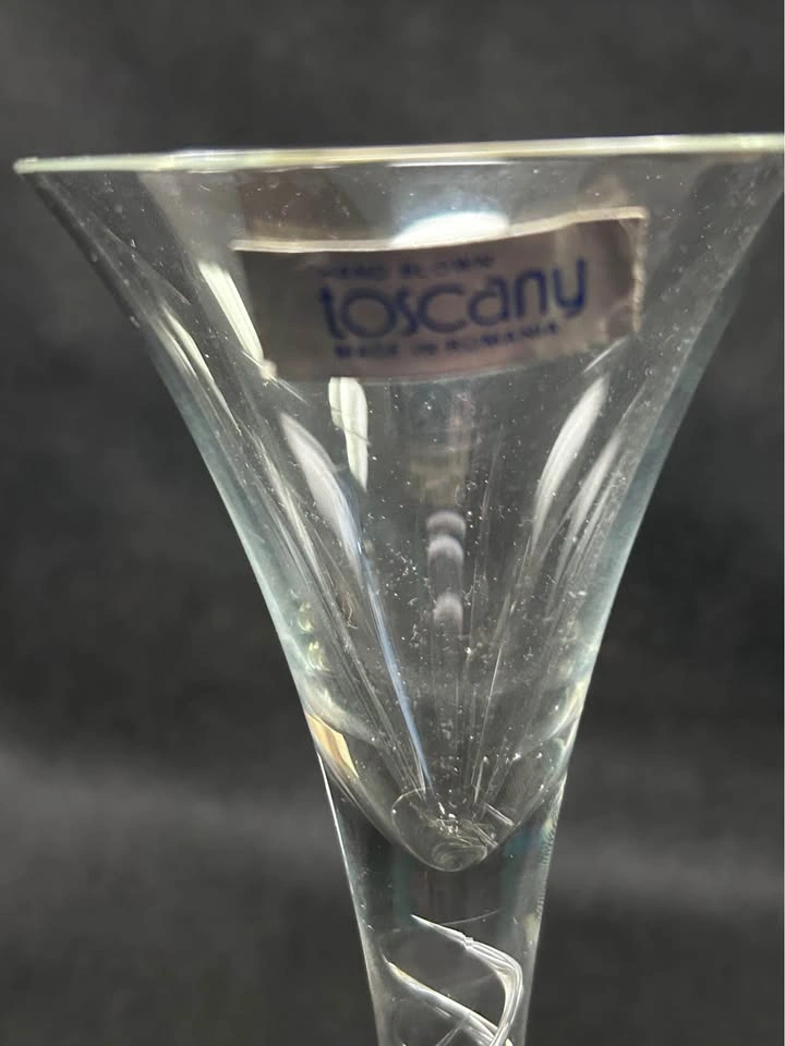 Tuscany Hand Blown Champagne Flutes – Made in Romania – Set of 2 - photo 2