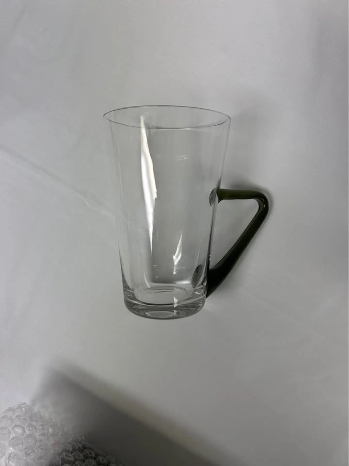 Vintage Clear Glass Mugs with Olive Green Handles – Set of 4 - photo 2