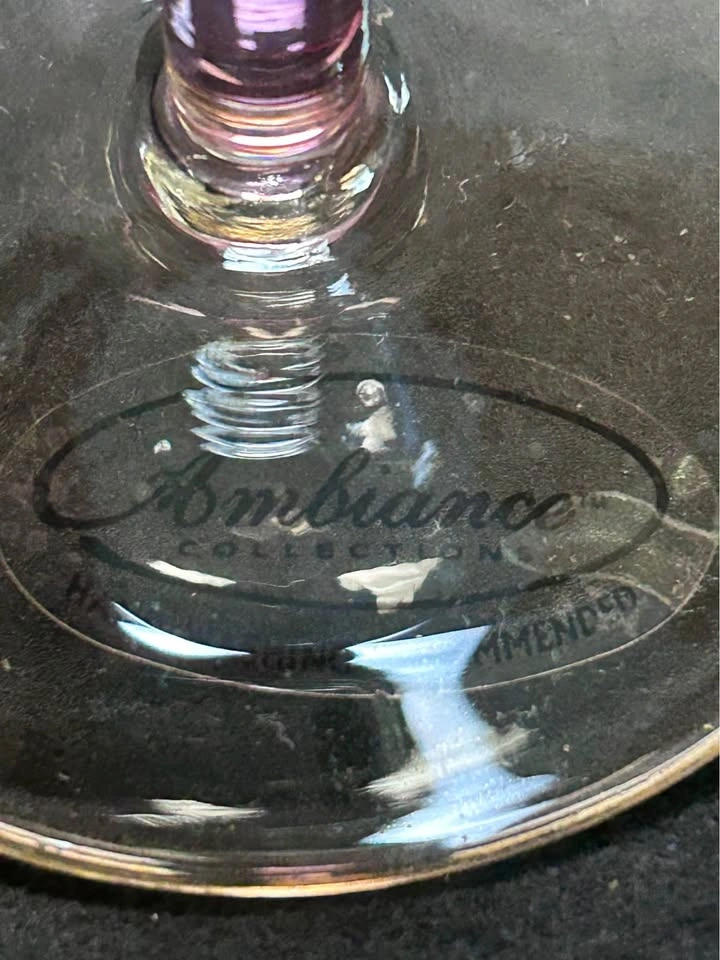 Ambiance Collection Hand Blown Wine Glasses – Set of 2 – Purple - photo 5