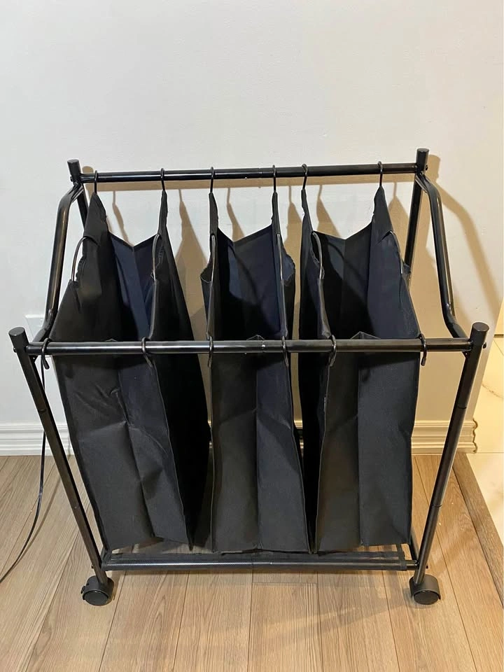 SONGMICS Rolling Laundry Sorter with Removable Black Bags | Bran