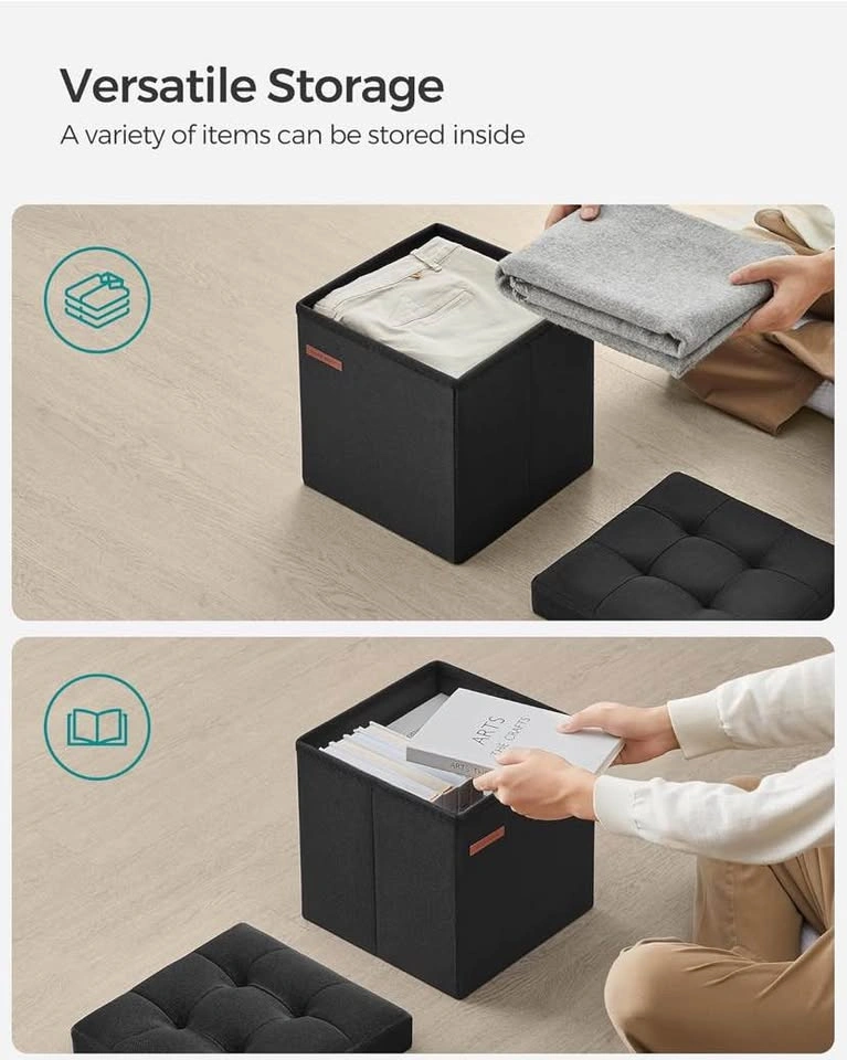 Brand New Black Storage Cube - FOOTREST OTTOMAN Size: Small - photo 5