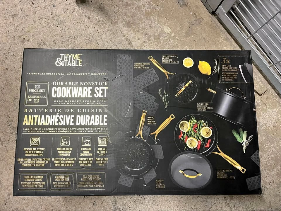 12-Piece Nonstick Cookware Set - Pots & Pans Set - Brand New