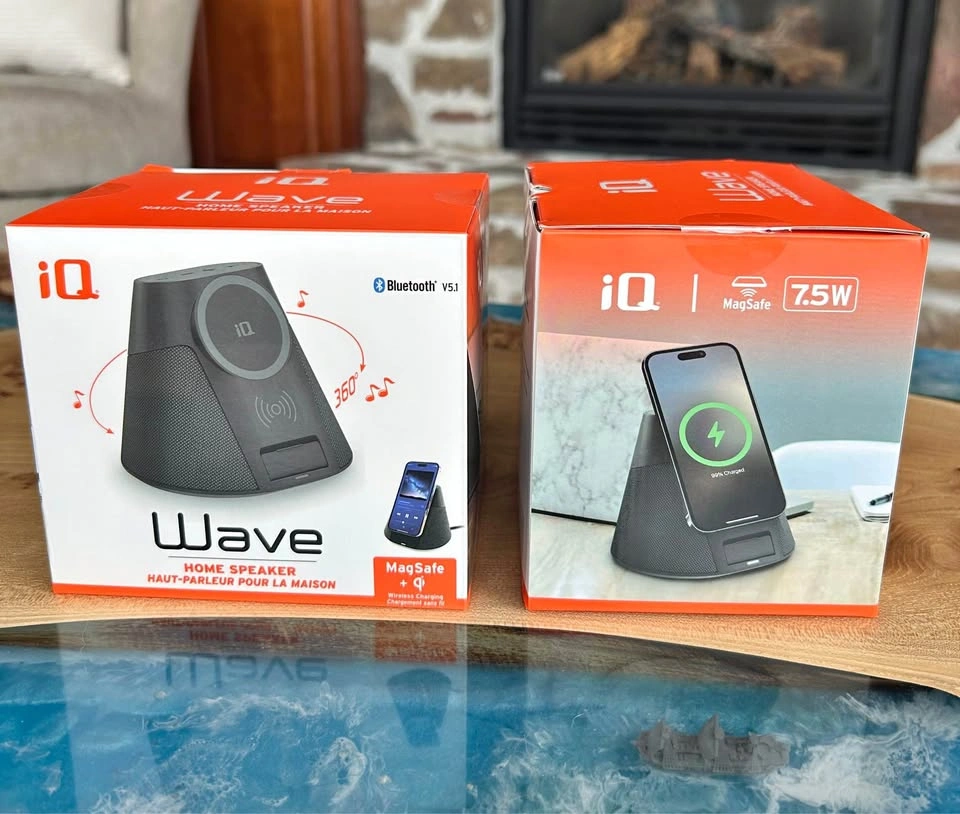 NEW - iQ Wave Bluetooth Home Speaker with MagSafe & Wireless Cha