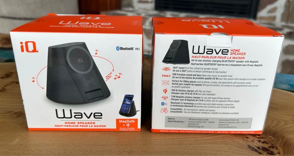 NEW - iQ Wave Bluetooth Home Speaker with MagSafe & Wireless Cha - photo 3