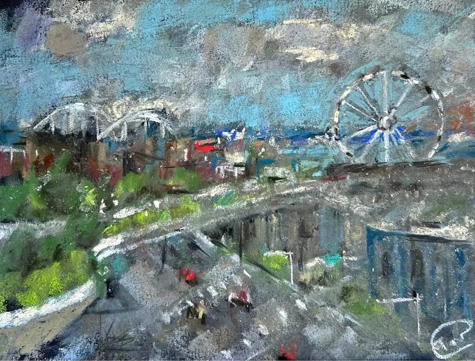 “The Great Wheel” Original Pastel Painting
