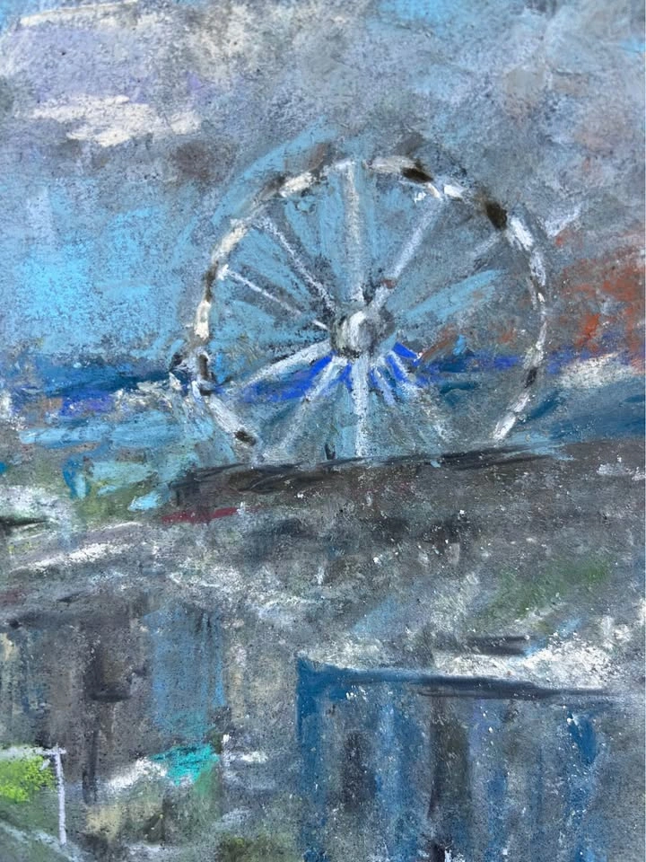 “The Great Wheel” Original Pastel Painting - photo 4