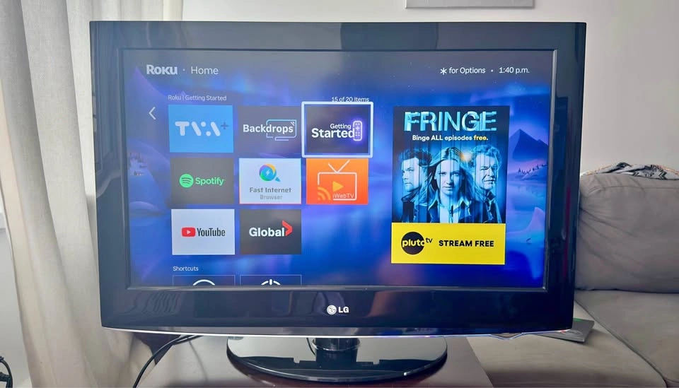LG 32” HDTV + Roku Stick & Remote – Netflix / YouTube Ready