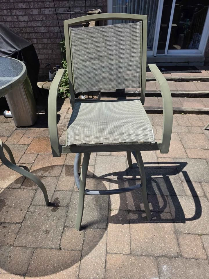 5-Piece Bar Height Patio Set with Glass Top Table and 4 Swivel C - photo 2