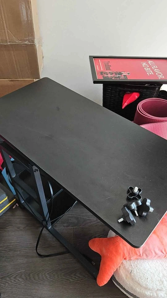 Mobile C-Shaped Desk with Power Outlet and USB Ports - photo 2
