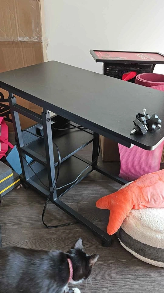 Mobile C-Shaped Desk with Power Outlet and USB Ports - photo 3