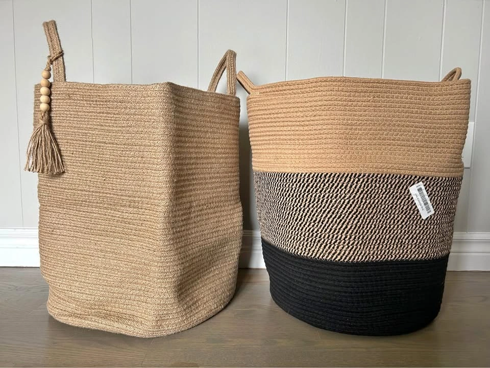2 Woven Rope Storage Baskets