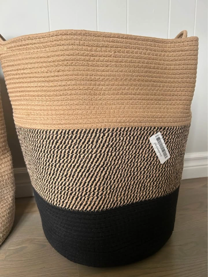 2 Woven Rope Storage Baskets - photo 2