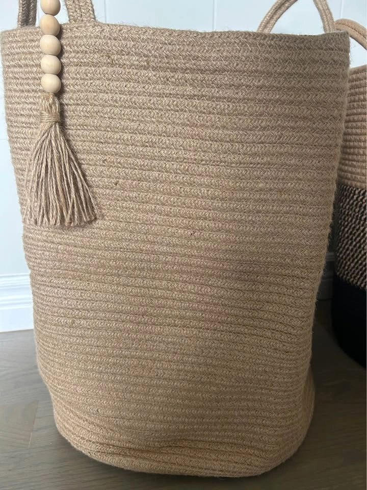 2 Woven Rope Storage Baskets - photo 4