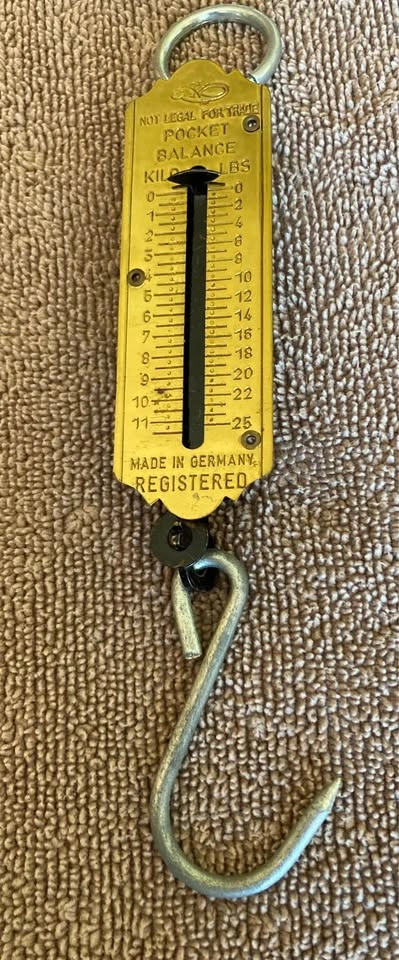 Vintage Brass Pocket Balance Scale (12kg/25lb) - photo 3