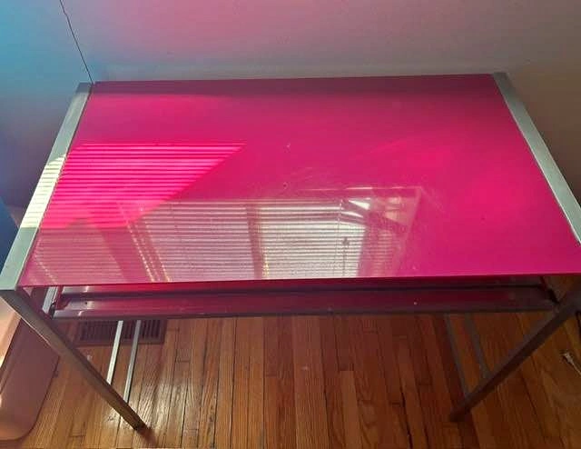 Pink acrylic desk