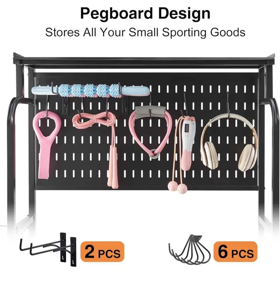 56'' Home Gym Storage Organizer with Yoga Mat Rack - photo 2