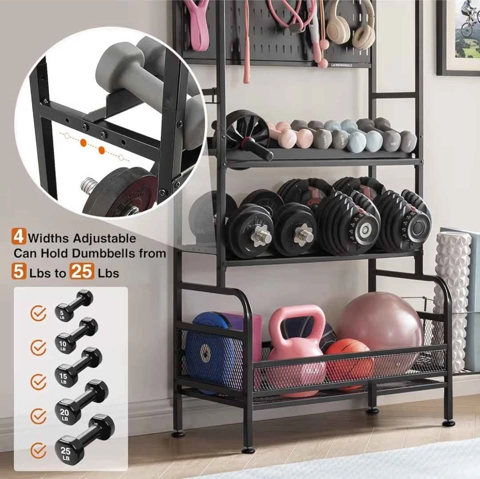56'' Home Gym Storage Organizer with Yoga Mat Rack - photo 4