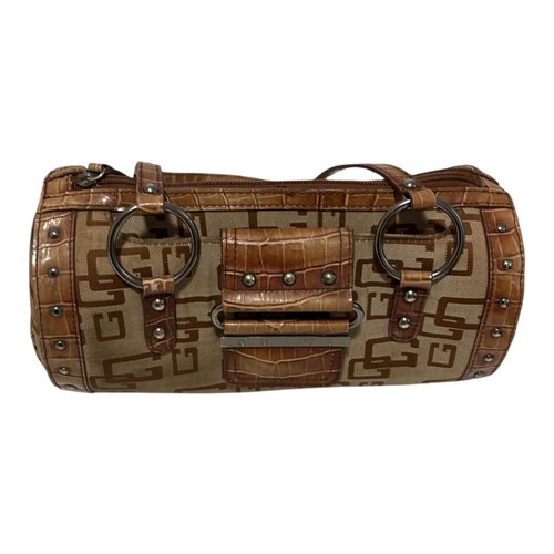 Guess Rare Vintage Y2K Big G Logo Brown Canvas Monogram Purse - photo 5