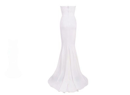 House of CB Esmee Ivory Draped White Midi Corset Bridal Dress - photo 4