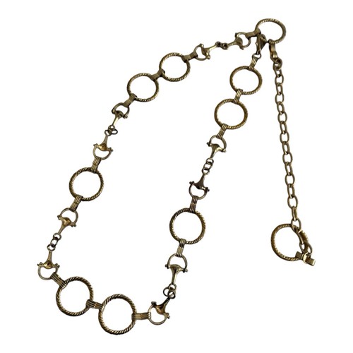 Vintage adjustable gold chain waist belt with horsebit detail
