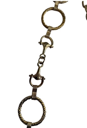 Vintage adjustable gold chain waist belt with horsebit detail - photo 2