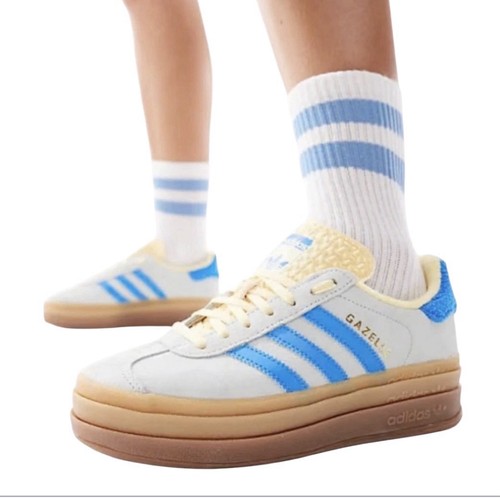 Adidas Women's Gazelle Bold "Almost Blue/Yellow" Size 7.5