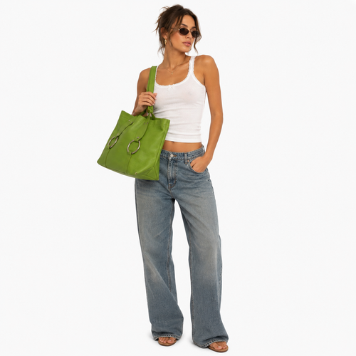Claudia Firenze Genuine Leather Tote Bag Laptop Bag