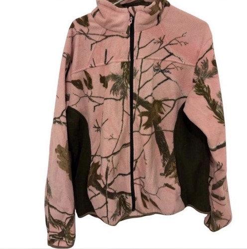 Pink Camo Fleece Jacket Oversized 2XL – Y2K Outdoorsy Zip Up - photo 3