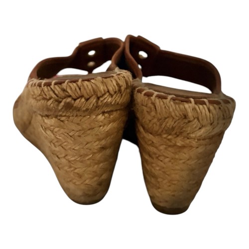 Burberry Nova Check Thong Wedge Sandals Leather Summer - photo 4