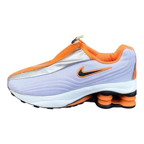 Nike Vintage Y2K Shox R4 White/ Silver / Orange Womens Size 5