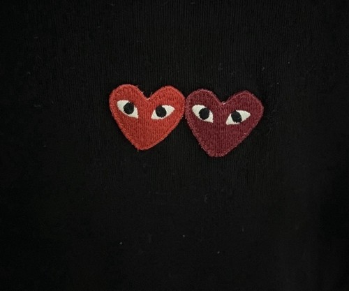 COMME DES GARÇONS PLAY Double Heart Patch T-Shirt Mens Size Medi - photo 5