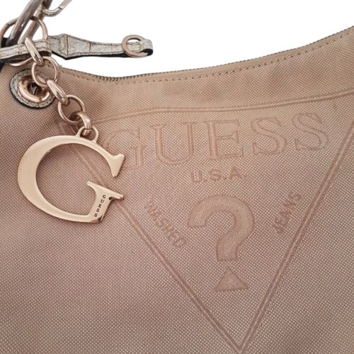 Guess Mini Shoulder Bag Vintage Y2k Canvas Tote Bag Khaki - photo 4