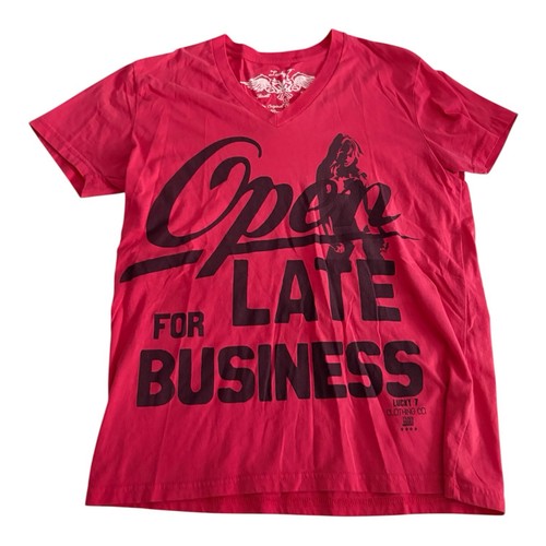Vintage Y2K Streetwear Lucky 7 Graphic Small T-shirt - photo 2