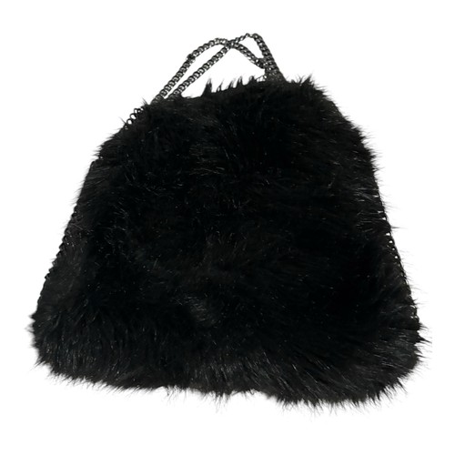 Browns Y2K Black Faux Fur Chain Purse Coquette Shoulder Bag - photo 5