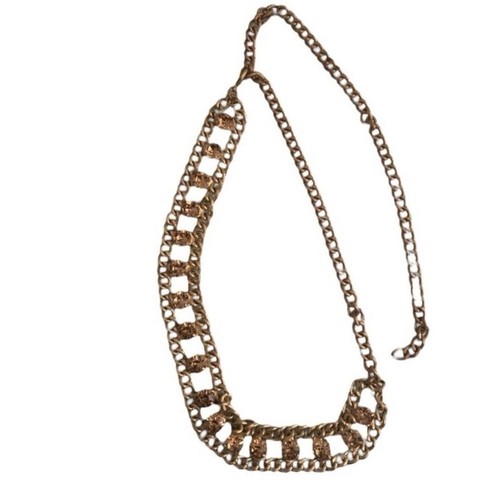 Vintage gold chain waist belt with rhinestone detailing - photo 3