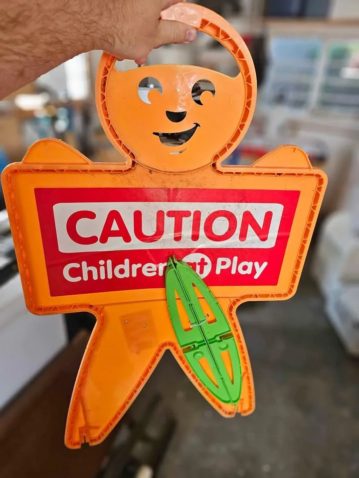 Children at play caution sign
