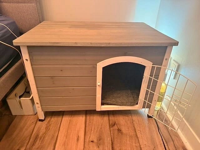 Indoor Wood Dog House - Small to Medium Dogs