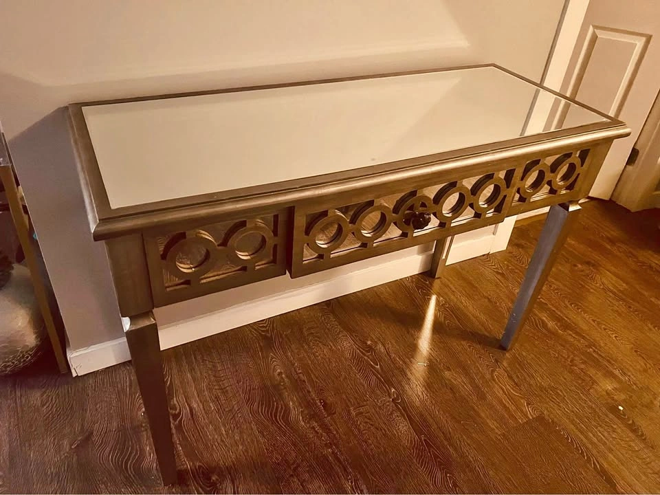 Glass Top Console Table