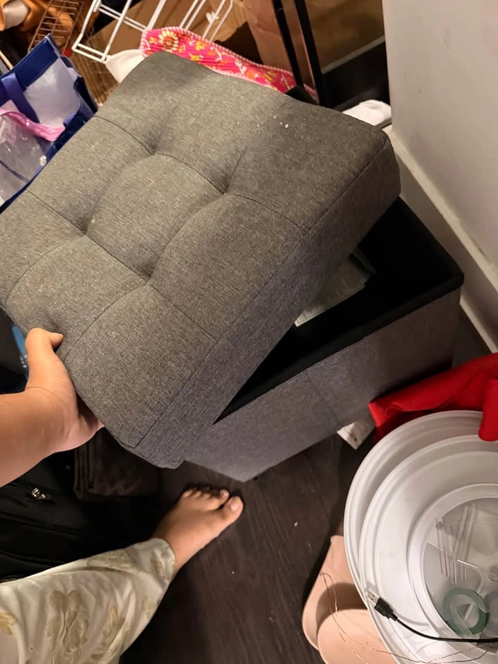 Assorted Housewares bundle and ottoman