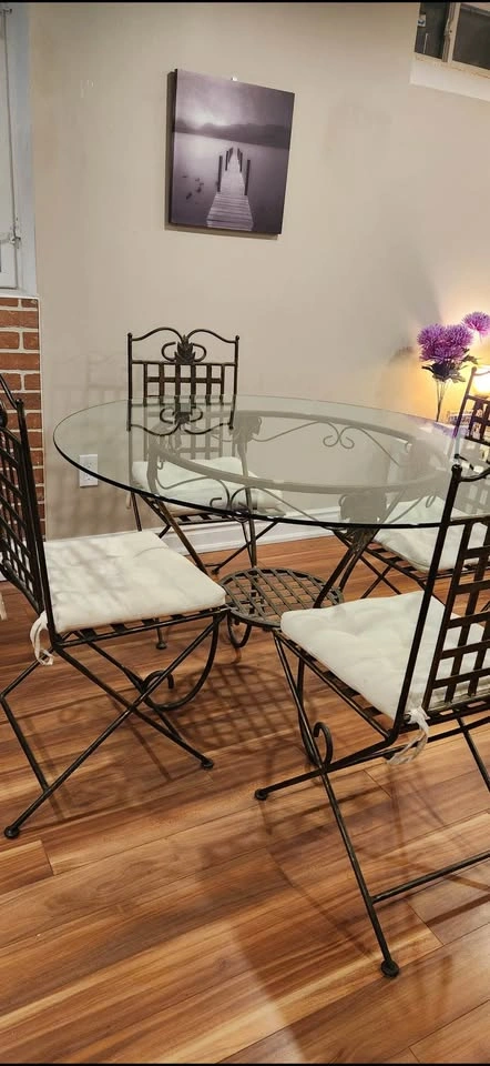 Glass Dining Table + 4 Chairs — Mint Condition - photo 2
