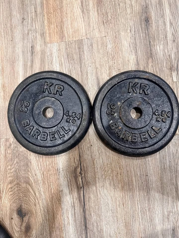 2x 10 lb Standard Barbell Weight Plates