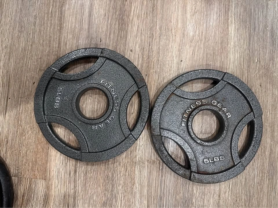 2x 10 lb Cast Iron Olympic Weight Plates - photo 2