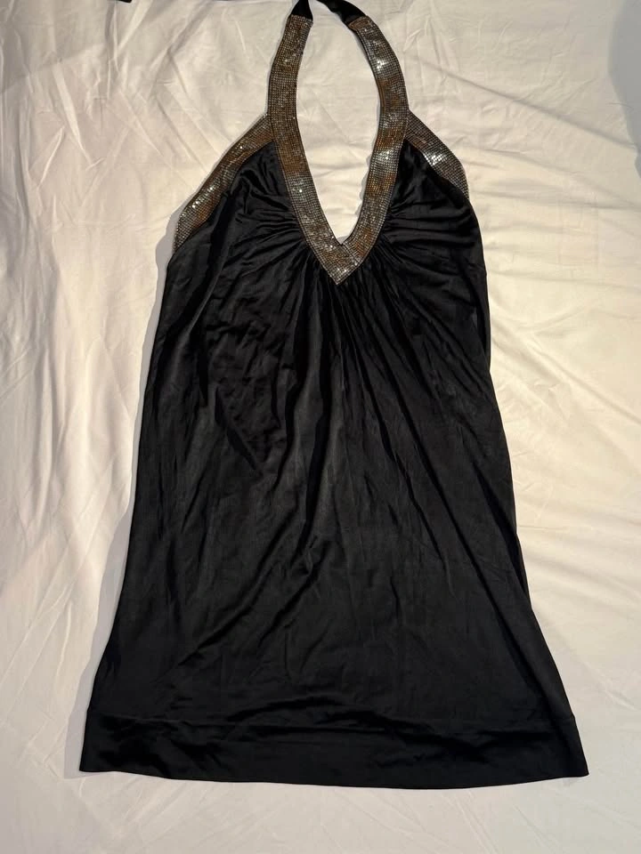 Black dress, halter neckline, backless - photo 3