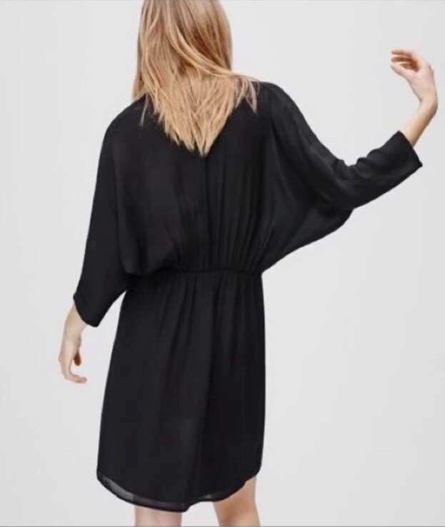 Aritzia Babaton 100% Silk Mini Dress Black Size L - photo 2